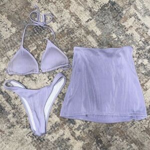 SHEIN 3 piece Purple Bikini Set size XS